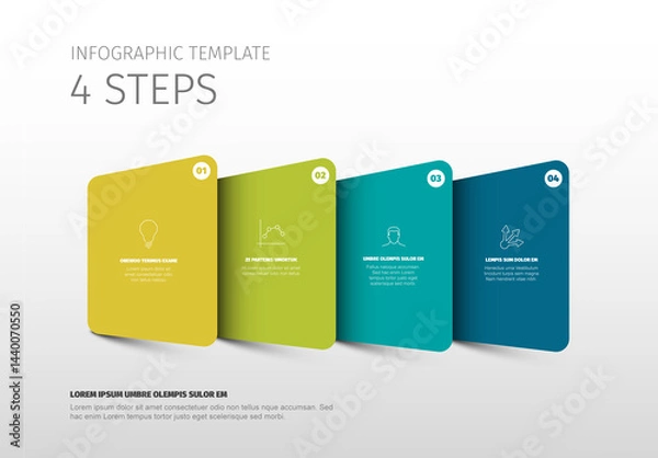 Obraz Colorful Four Steps Infographic Presentation Template with Icons