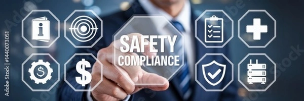 Fototapeta Safety compliance system interface