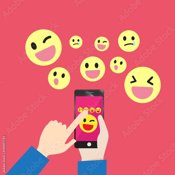 Obraz Smartphone communication emoticons message