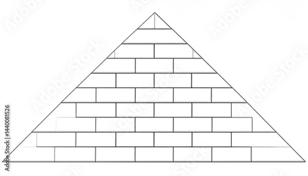 Fototapeta Building a pyramid structure conceptual design graphic illustration minimalist environment top view educational purpose