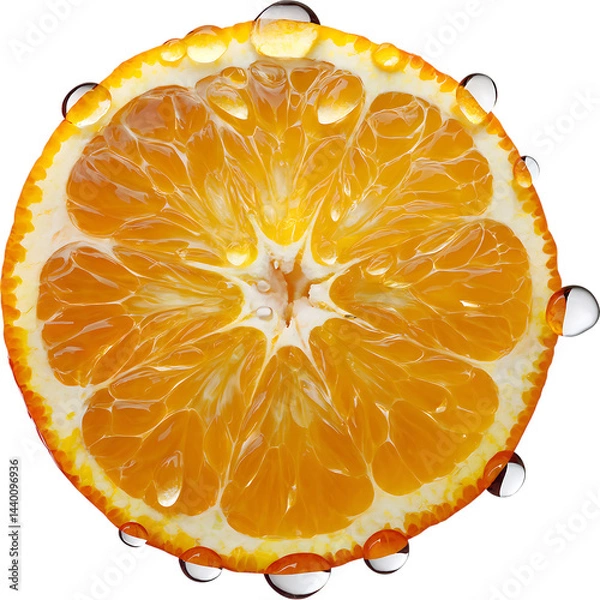 Obraz Orange slice isolated on transparent background