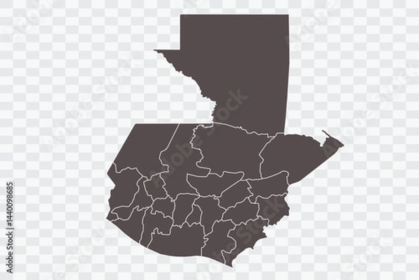 Fototapeta Guatemala Map. Minimalist High-Quality PNG Ash Color on Transparent Background Perfect for presentations infographics educational materials and graphic design projects