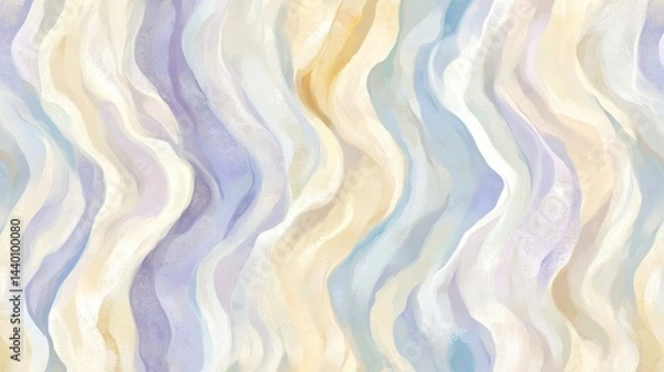 Fototapeta A painting of a wave with a blue and white background