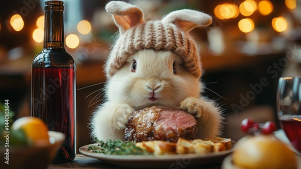 Obraz still life with wine and bread