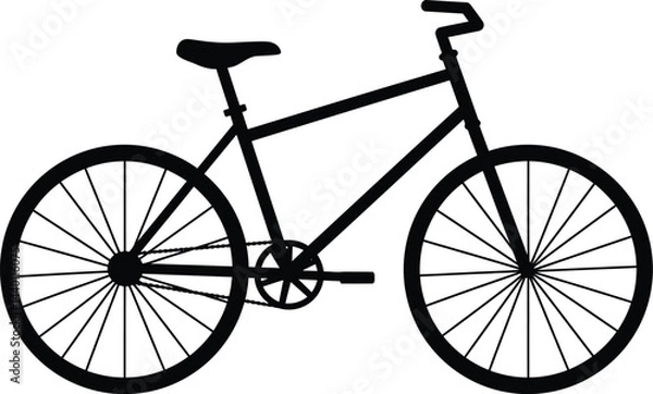 Fototapeta Minimalist Black and White Bicycle Vector