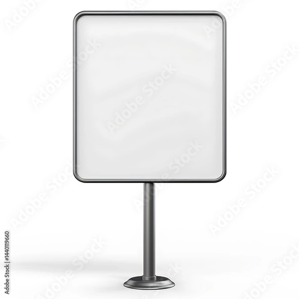 Fototapeta Blank Canvas of Opportunity: A minimalist image of a blank billboard, presented in a modern and clean style, is the perfect visual for advertisement, announcement, and information displays.