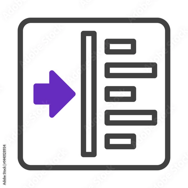 Obraz Streamlined process representation with clear workflow arrow indicator icon