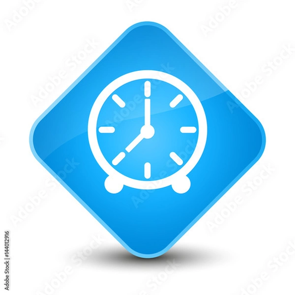 Obraz Clock icon elegant cyan blue diamond button