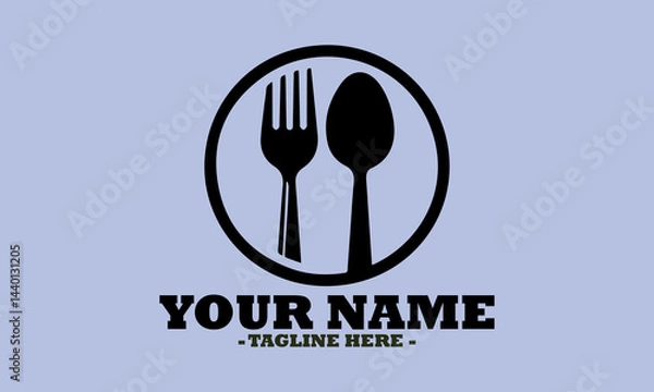Obraz fork and spoon set on logo background, spoon and fork logo icon, illustration spoon and fork vector, fork and spoon logos are suitable for restaurant logos