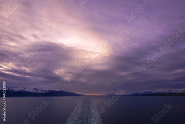 Fototapeta Striking cloudscape at dusk in Alaska