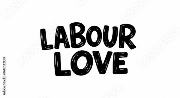 Fototapeta Labour Love: Text Art Graphic Design Image