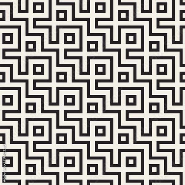 Fototapeta Maze Tangled Lines Contemporary Graphic. Abstract Geometric Background Design. Vector Seamless Pattern.