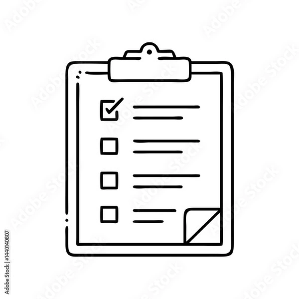 Fototapeta teacher s clipboard with papers icon, teacher s clipboard with papers line art - simple line art of teacher s clipboard with papers, perfect for teacher s clipboard with papers logos and icons