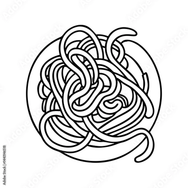 Fototapeta zucchini noodles icon, zucchini noodles line art - simple line art of zucchini noodles, perfect for zucchini noodles logos and icons
