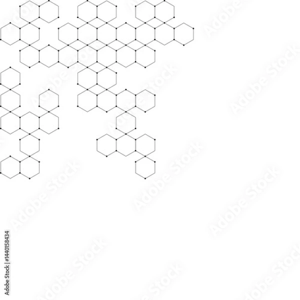 Fototapeta Connected Hexagon Line