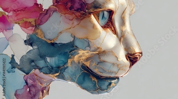 Obraz Colorful Cat Marble Art