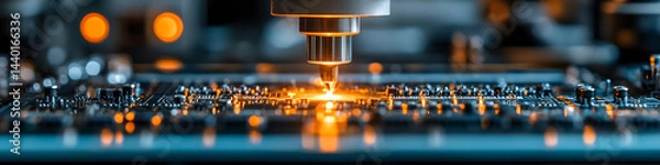 Fototapeta Close-up of Circuit Board Manufacturing Process