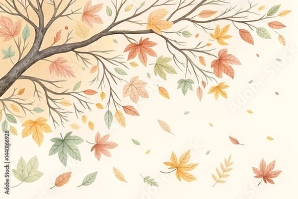 Fototapeta autumn leaves seamless pattern
