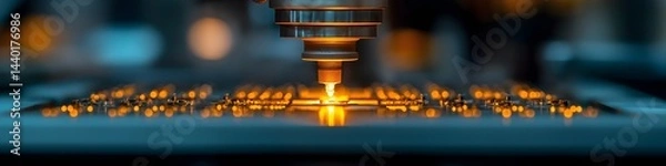 Fototapeta Precision Laser Cutting Process in Action