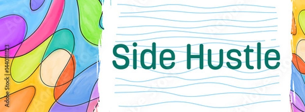 Fototapeta Side Hustle Colorful Painting Background Both Sides Horizontal Text 