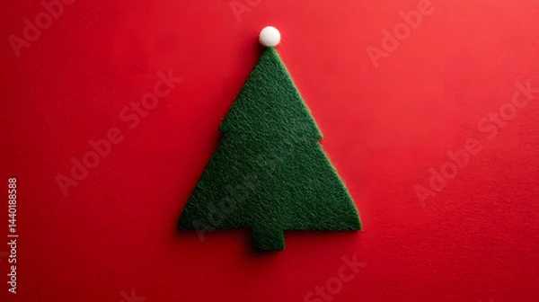 Fototapeta christmas, texture, red, holiday, paper, xmas, pattern, tree, decoration, design, material, celebration, illustration, card, green, color, blank, textile, felt, art, fabric, textured, backdrop, empty