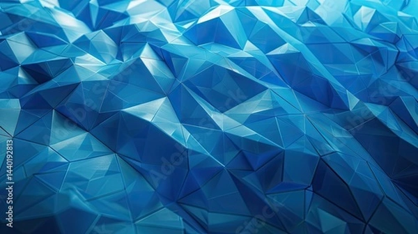 Obraz Geometric blue ice texture background,Blue abstract geometric background with triangle shapes,abstract blue background polygonal texture