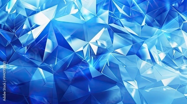Obraz Geometric blue ice texture background,Blue abstract geometric background with triangle shapes,abstract blue background polygonal texture