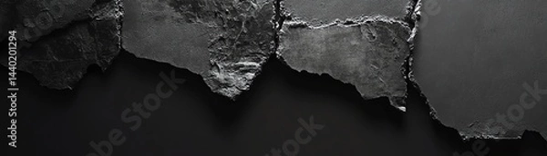 Fototapeta Textured black slate background for design use.