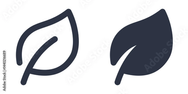 Obraz Leaf, Nature or Organic simple icons set designed in filled, outline, line and stroke style