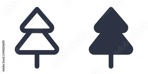 Fototapeta Tree or Pine Tree simple icons set designed in filled, outline, line and stroke style