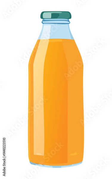Obraz bottle of orange juice - vector illustration