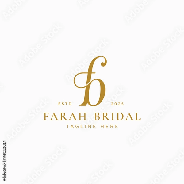 Fototapeta fb letter logo initial monogram