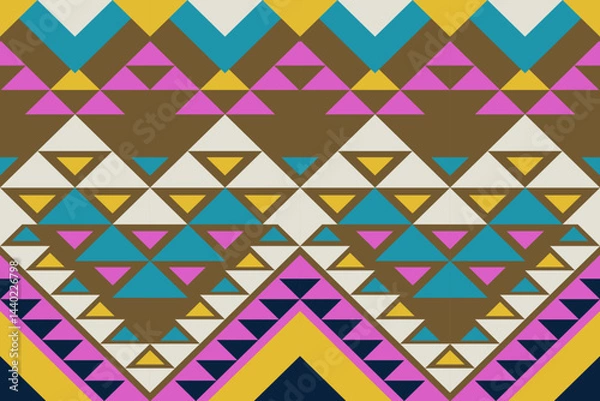 Fototapeta This beautifully crafted pattern draws on triangular shapes, blending geometric precision with a modern touch. A striking design that honors Native traditions while offering a fresh, contemporary aest