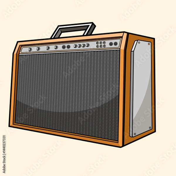 Obraz Musical art Guitar and bass amplifier speaker music for concerts and festivals for Printing tshirt or paper print