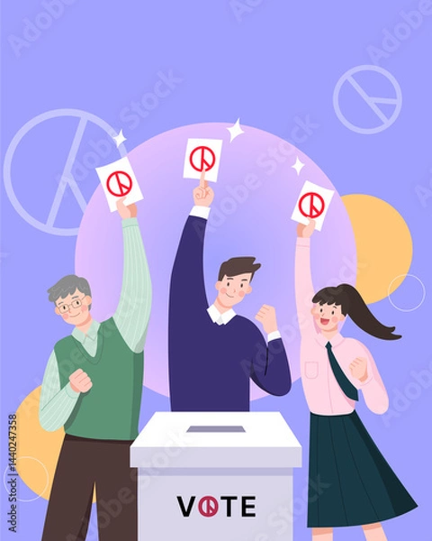 Fototapeta 미래를 위한 투표독려 일러스트