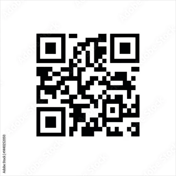 Fototapeta This is a black and white square pattern of a QR code, a scannable symbol for data and information, often used in business and technology.