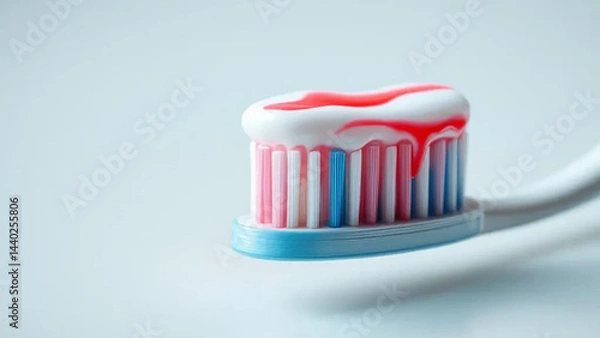 Fototapeta Toothpaste on toothbrush