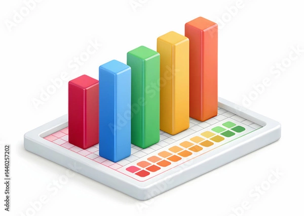 Fototapeta Colorful Bar Graph Icon Representing Data Visualization Trends