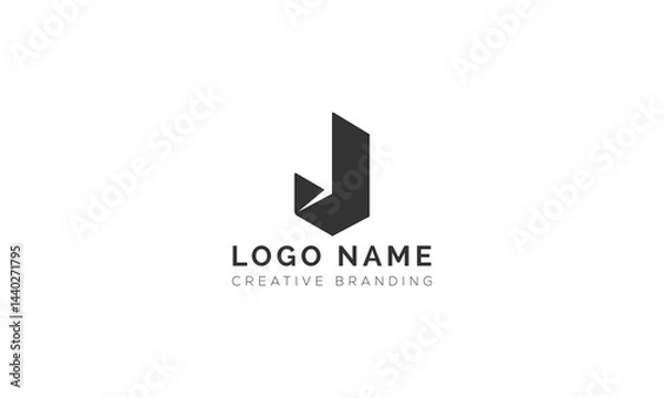 Fototapeta Minimalist J Logo for Branding and Identity.