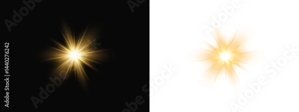 Obraz Bright Starburst PNG Magic Light Flare Glow with Sparkling Rays for Fantasy and Creative Projects