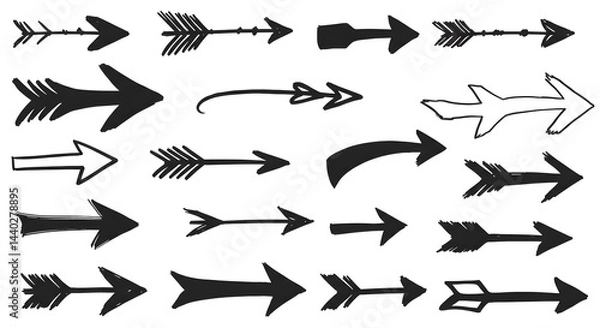 Obraz Hand Drawn Arrows Vector Collection Different Styles for Creative Design