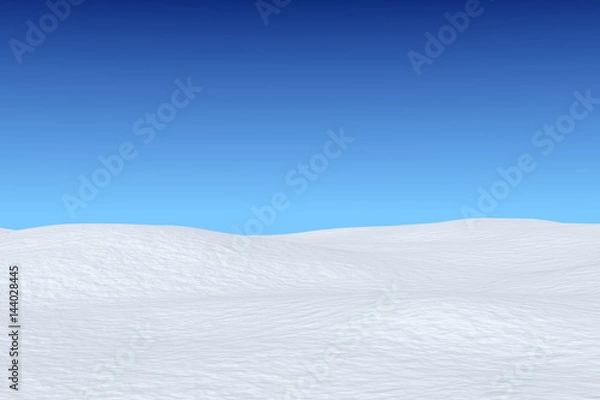 Fototapeta Snowy field under blue sky