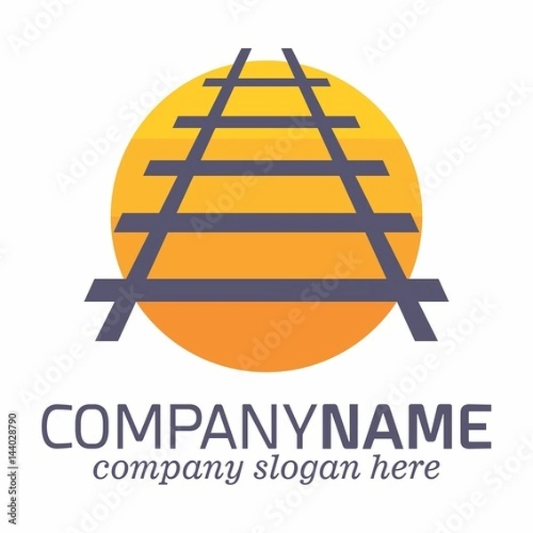 Obraz Train Subway Monorail Railroad logo vector