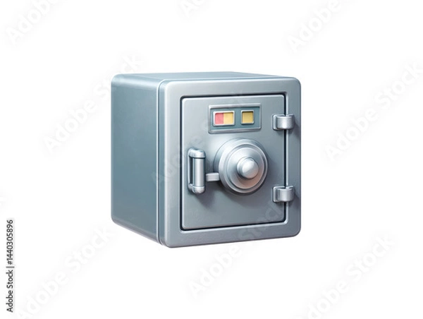 Fototapeta A silver safe with a keyhole