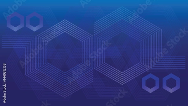 Obraz Blue and black hexagonal modern baground with geometry