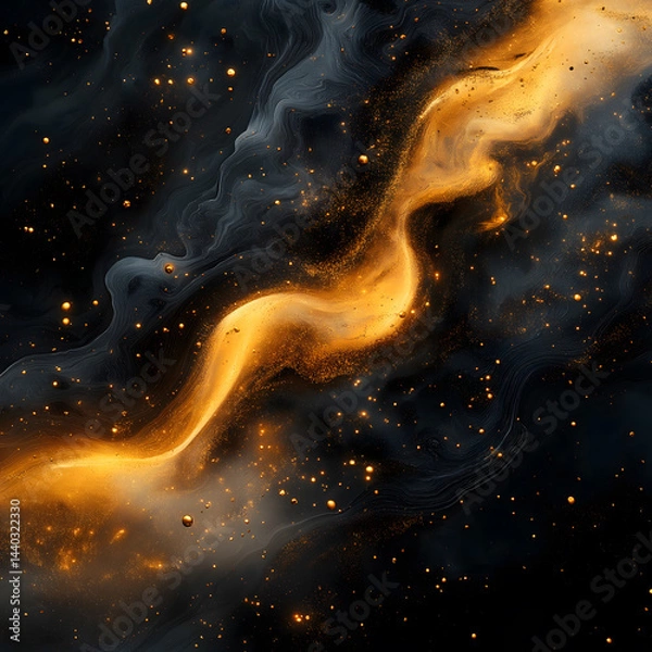Fototapeta Golden Stream in a Dark Nebula