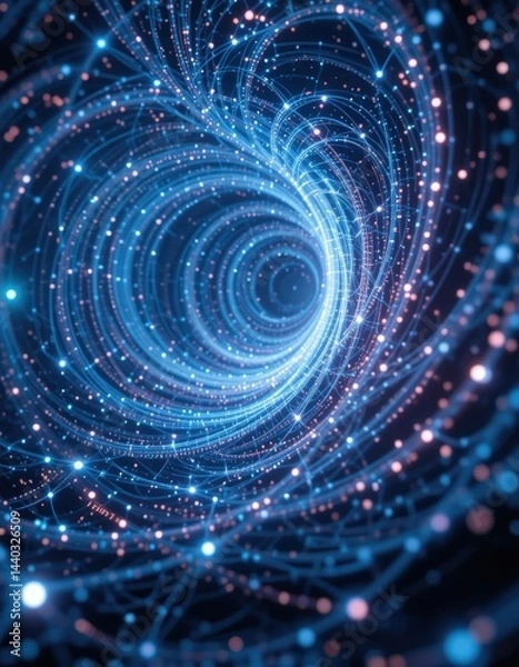 Fototapeta A vibrant abstract background featuring a dynamic interplay of blue and pink circles, creating a visually striking and modern design with depth and movement.