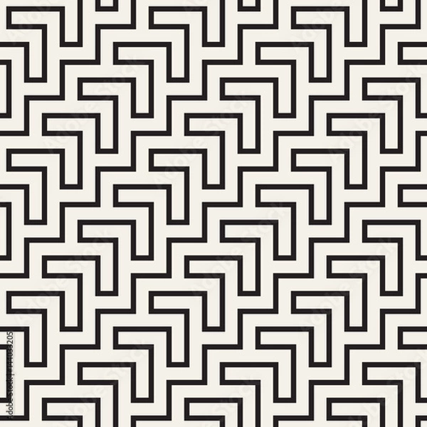 Fototapeta Maze Tangled Lines Contemporary Graphic. Abstract Geometric Background Design. Vector Seamless Pattern.