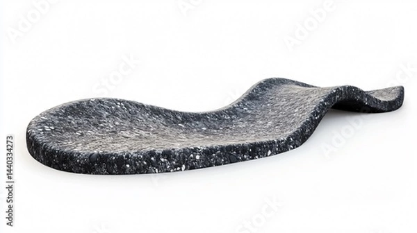 Fototapeta Winding Asphalt Road on White Background for Design Projects