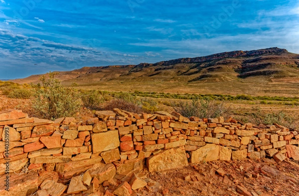 Obraz Close up of hand built stone wall